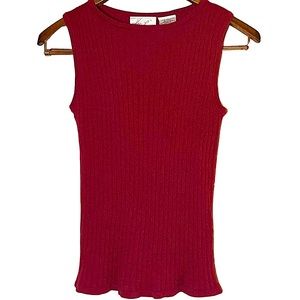 ✦ Vintage ✦ Kathy Lee Collection Red Sleeveless Knit Top | Size Small